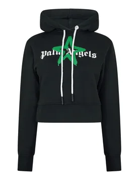 Womens Star Hoody In Black Green - Multicolour - Size 16 Uk - Palm Angels - FashionsVida