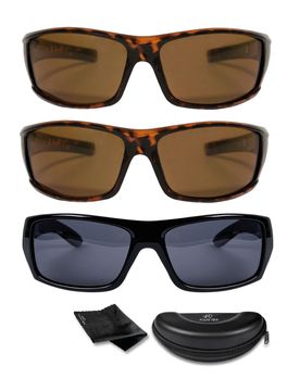 Polarisierte Sonnenbrille HD Polar View, 3 Stück braun schwarz