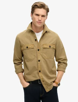 Superdry Herren Military Langarm-overshirt Hellbraun - Größe: XL - 94.99 - FashionsVida