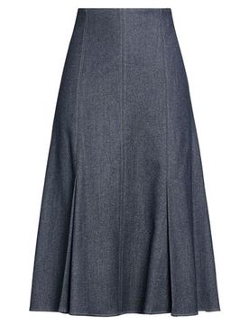 Midi-Rock Damen Blau 32,34,36,38 Damen