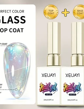 Piezas/Set 15ml Capa Final de Vidrio Larga Duración Capa Base de Goma Transparente LED UV Fortalecer Uñas Acabado de Alto Brillo Esmalte de Uñas en - Shein - FashionsVida