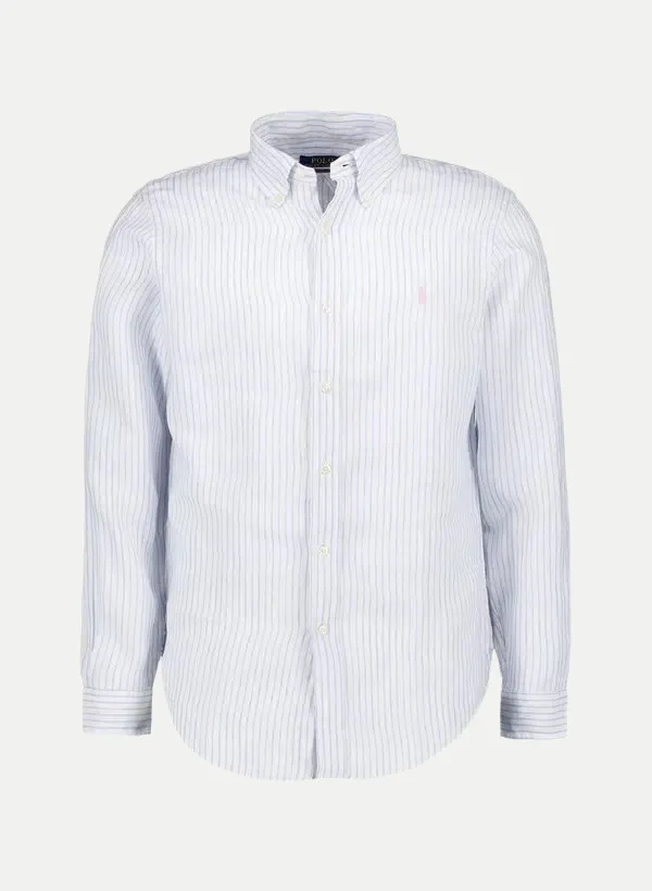 Polo Leinenhemd mit Streifenmuster Weiß XXL - Ralph Lauren - FashionsVida