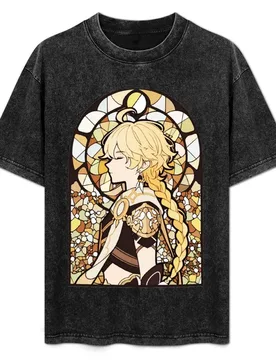 Stained Glass Aether T-Shirt Simple Line Art Print Tee - Aliexpress - FashionsVida