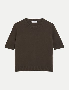 Kurzarmstrickpullover Braun 44