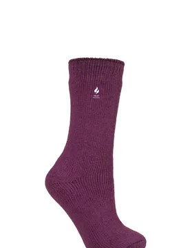 Women's 1 Pair 1.6 TOG Lite Plain Socks Deep Fuchsia 4-8 Ladies - Pink - Size: Small - Heat Holders - FashionsVida