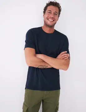 Pure Cotton Crew Neck T-Shirt Navy male - White stuff - FashionsVida