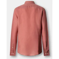 Camisa de hombre de lino teñida en prenda fit tailored