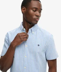 Superdry Herren Preppy Oxford Kurzarmhemd Blue - Größe: XL