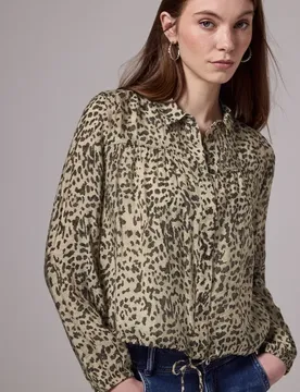 Street One Bluse mit Leo-Muster female Braun
