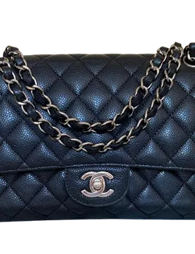 Medium Black Classic Caviar Double Flap Bag - Chanel - FashionsVida