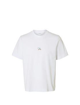 T-shirt droit imprimé en coton biologique Blanc XL Male