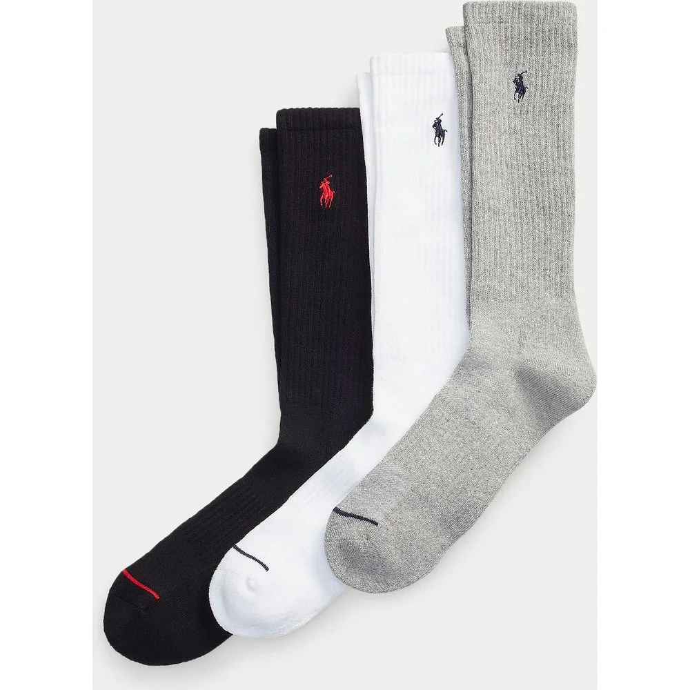 Pack de 3 pares de calcetines de hombre deportivos con logo - Polo Ralph Lauren - FashionsVida