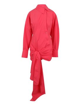 Mini abito camicia con nodo