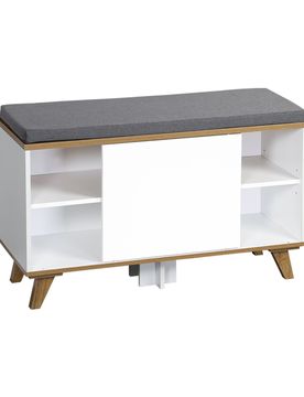 Schuhschrank mit Sitzkissen weiss