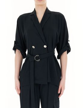 Giacca con cintura NERO XS