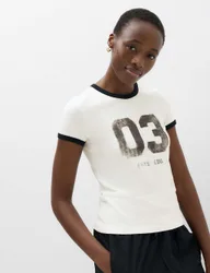 Cotton Rich Graphic T-Shirt Ivory Mix female