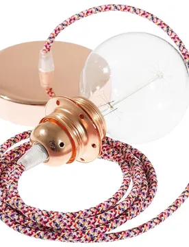 Cables Lampe Suspendue Pendel Pour Abat-jour Rx00 Pixel 50 Cm Fuchsia / Copper One Size - Creative - FashionsVida