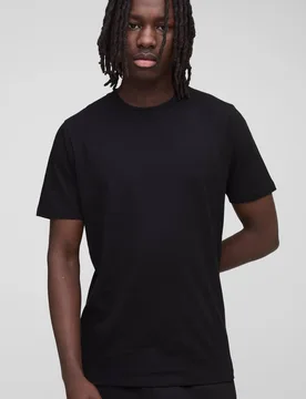 Men's Essential Slim Fit Crew Neck T-Shirt Black Size X-Small Black XS - boohooMAN - FashionsVida