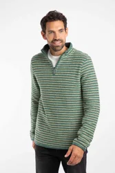 Shorling Mens 1/4 Zip Striped Macaroni