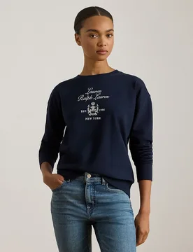 Camiseta de mujer de manga larga y cuello redondo - Lauren Ralph Lauren - FashionsVida