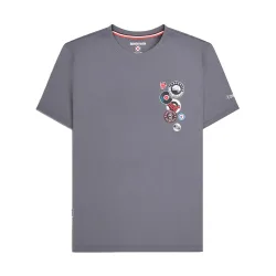 Unisex Mens Badge Big & Tall T-Shirt (Iron) - Grey Cotton - Size 2xl