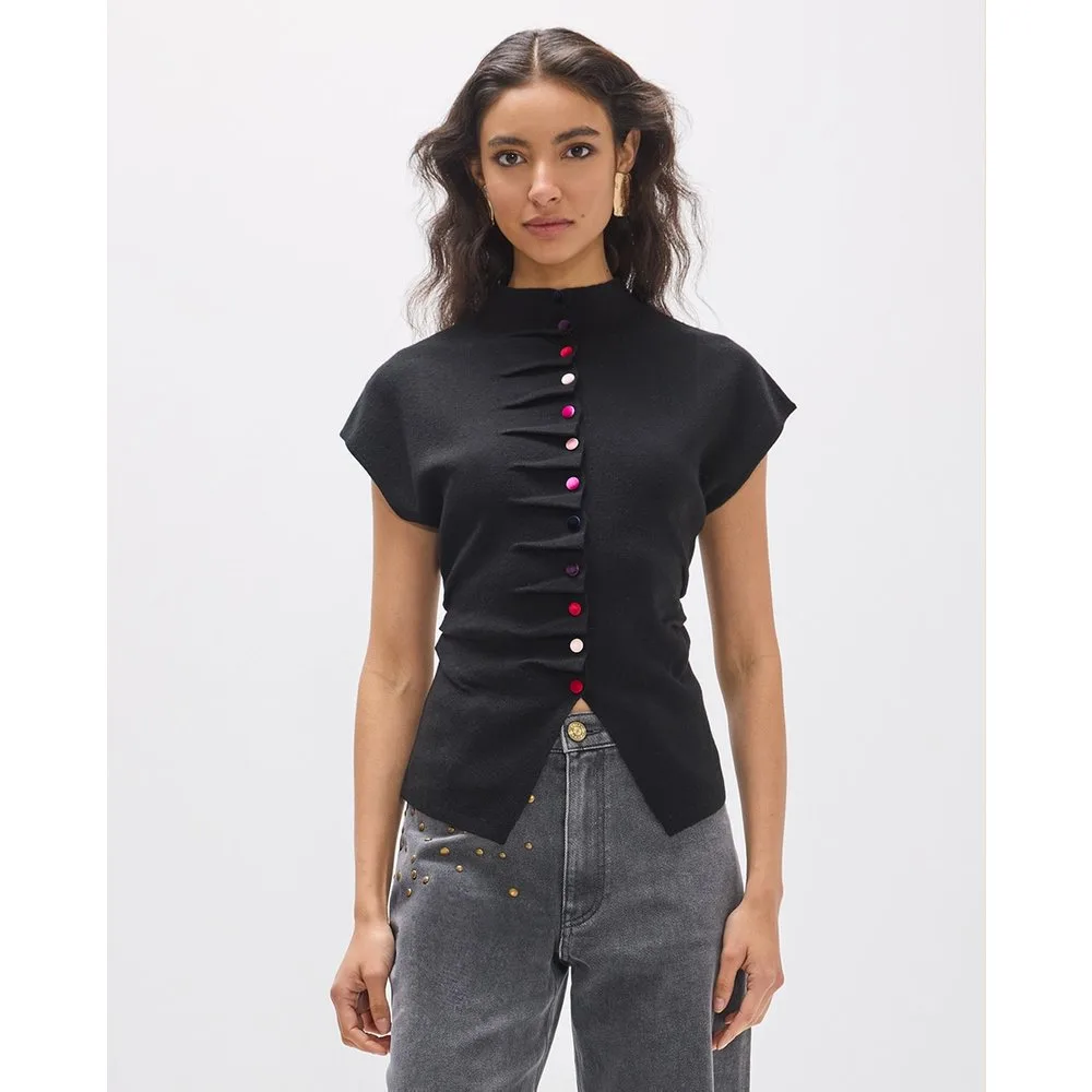 Chaleco de mujer botones multicolor - Lola Casademunt - FashionsVida