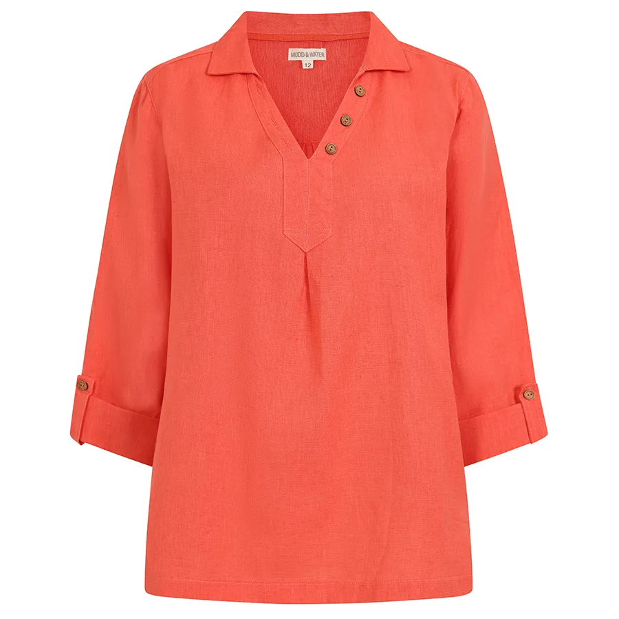 Summertime Smock - Hot Coral - Mudd & water - FashionsVida
