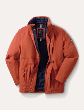 Aquastop Wetterjacke, normale Größen#untersetzte Größen, Farbe Orange, 32, garantiert wasser- und winddicht mit Sorona-Wattierung Herren - Walbusch - FashionsVida