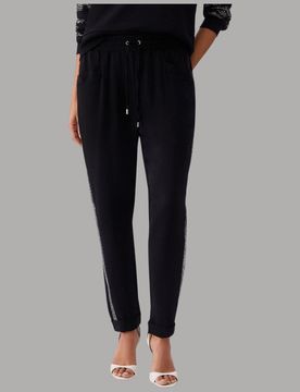 Joggers Donna Eleganti con Strass e Coulisse Elastico
