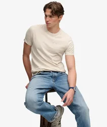 Superdry Herren Essential Company Logo T-shirt mit Stickerei Beige - Größe: S