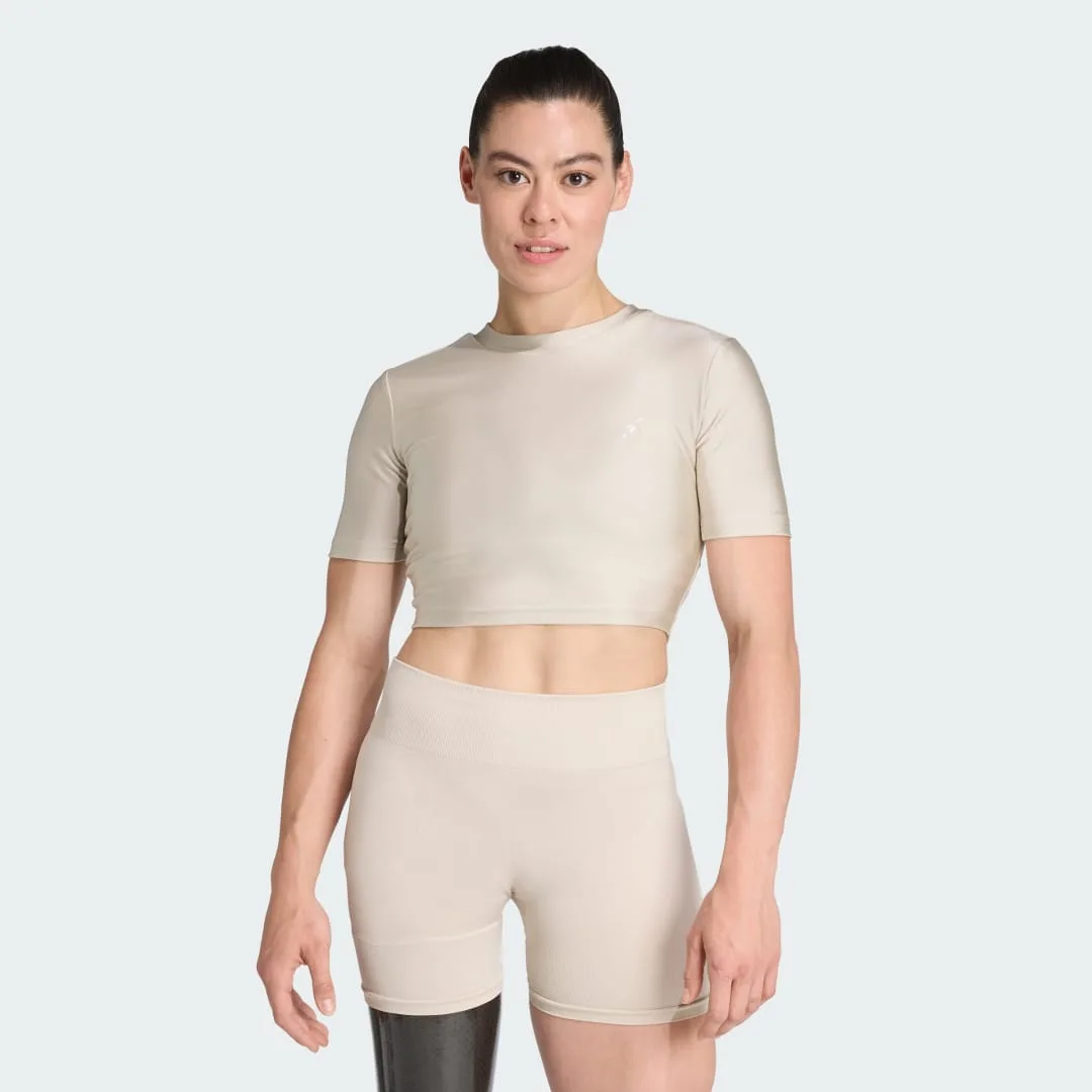 T-shirt lucida da allenamento Essentials M Beige - Adidas - FashionsVida