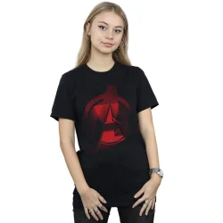 Women's Black Widow Movie Avengers Logo Cotton Boyfriend T-Shirt Size: Small - Black - Size: S
