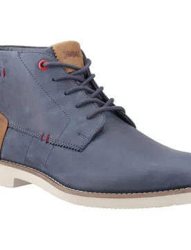 Aries Leather Mens Navy Blue Boots - Size Uk 12 - POD - FashionsVida