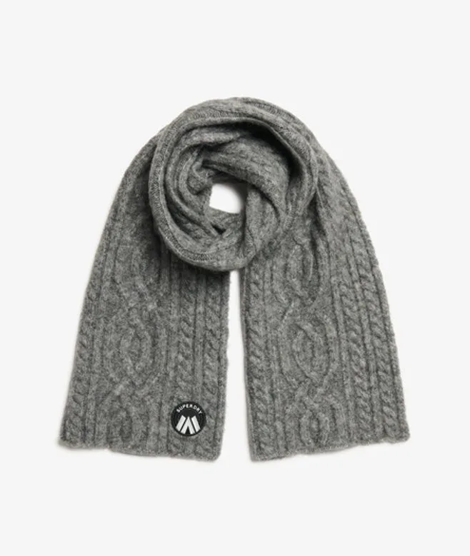 Superdry Damen Cable Luxe Strickschal Grau - Größe: 1Größe - 54.99 - FashionsVida