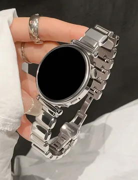 Correa de reloj de metal asimétrica de 18 mm, 20 mm y 22 mm - Correa de repuesto de moda compatible con Samsung Galaxy Watch 7 6 5 4 de 40 mm y 44 mm - Shein - FashionsVida