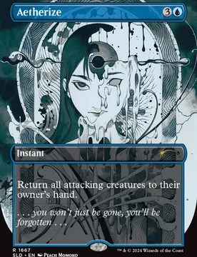 Aetherize (Borderless Art) (Secret Lair - Peach Momoko) Secret Lair Drops - Magic: The Gathering - FashionsVida
