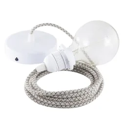 Cables Lampe Suspendue Pendel Pour Abat-jour Rd64 Lozenge 1 M Anthracite / White One Size