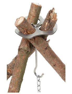 Outdoor Dreibeinhalter Edelstahl mit Kette und Haken Default Title adult