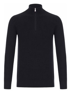 Maglione Dolcevita In Lana Con Zip