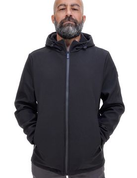 Giubbino nero con cappuccio softshell 19 XL