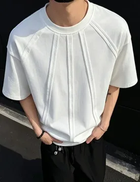 Korean Style Minimalist Style Solid Color Men's T-shirt Summer Harajuku Casual Loose T-shirt Top - Aliexpress - FashionsVida