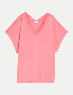 Basic T-Shirt Rosa M - Tom Tailor Casual - FashionsVida