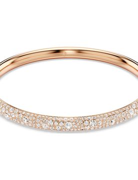 Bracciale rigido Sublima, Pavé a neve, Bianco, Finitura oro rosa 18K M