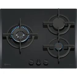 Placa de gas , Wok, GasStop, Cristal templado, - 3ETG663RB