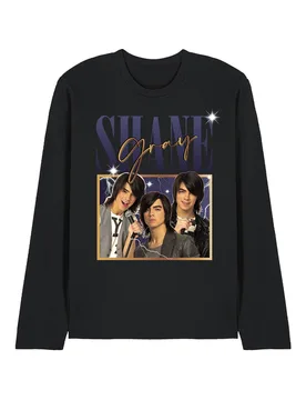 Unisex Camp Rock Shane Montage Long Sleeve T-Shirt, Black Size: Small - Black - Size: S - Disney - FashionsVida