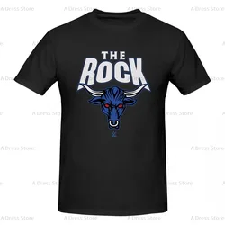 Men's The Rock Bull Men's round neck Oversized T-shirt,Men's summer Vintage Casual Cotton Tee Shirt Gift