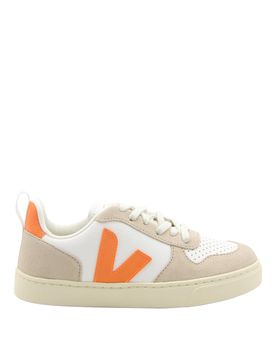 Sneakers V-1O in pelle bianca Fury e mandorla