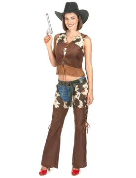 Sexy Cowgirl Damenkostüm braun-beige - KARNEVAL-MEGASTORE - FashionsVida