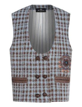 Etro Gilet in misto lana a quadri