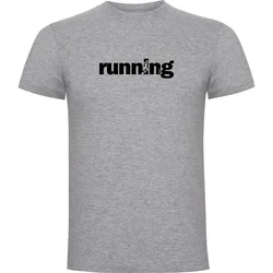 Word Running Short Sleeve T-shirt Heather Grey L Men